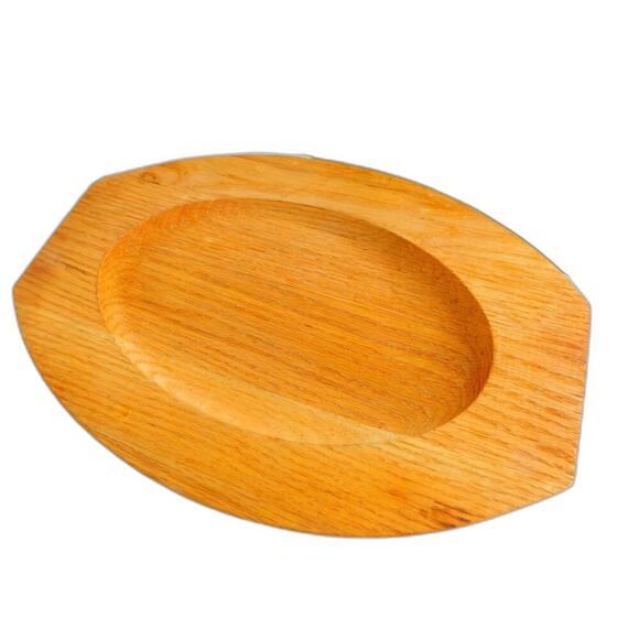 Vintage Wood Oak Oval Casserole Serving Tray Platters SET OF 2 - Picture 2 of 6